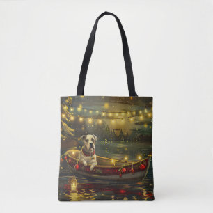 Tote Bag American Staffordshire Noël Festival Voyage