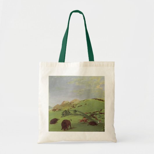 Tote Bag Amérindiens d'époque, Poursuite du bison par Catli (Devant)