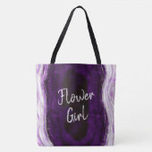 Tote Bag Amethyst Purple & Silver Geode Agate Flower Girl (Devant)