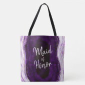 Tote Bag Amethyst Purple & Silver Géode Agate Maid of Honor (Devant)