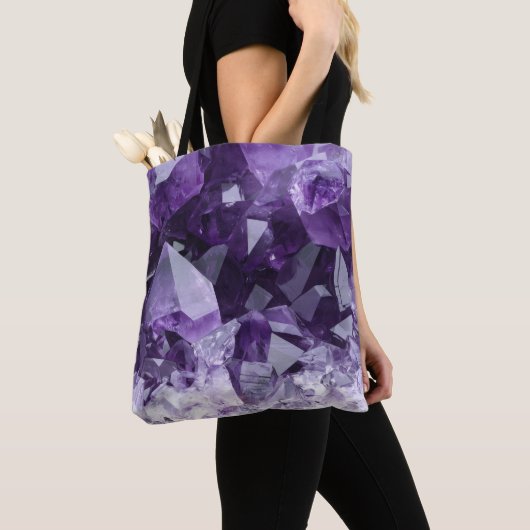 Tote Bag Améthyste guérison cluster de cristal (De près)