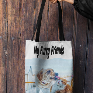 Tote Bag Amis à fourrure Photo de chat et de chien   