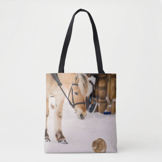 Tote Bag Amis du cheval et du lapin (Devant)