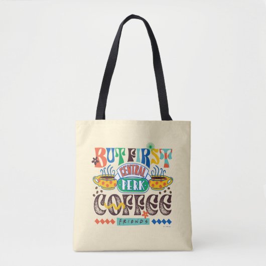 Tote Bag AMIS™ | Mais Premier café Vibrant Graphisme (Devant)