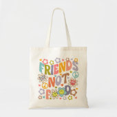Tote Bag Amis pas de nourriture, Fleurs tendance Rétro (Devant)
