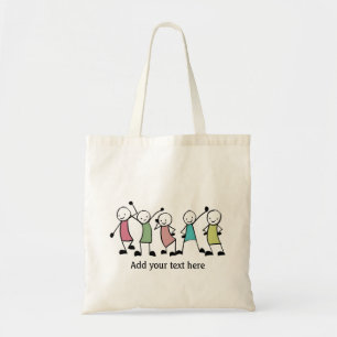 Tote Bag Amis Personnalisés de Personnes Bâtons Heureux