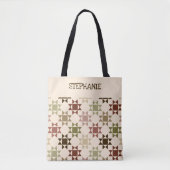 Tote Bag Amish Quilt Print in Cream Personnalisé (Devant)