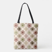 Tote Bag Amish Quilt Print in Cream Personnalisé (Dos)