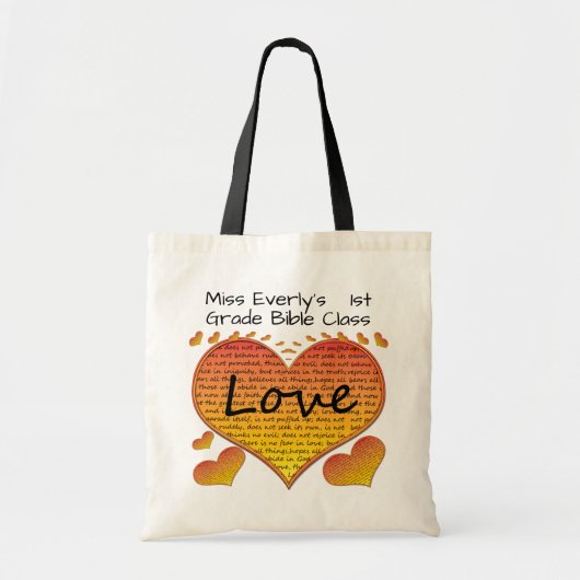 Tote Bag Amour 1 Corinthiens 13 Coeurs (Devant)