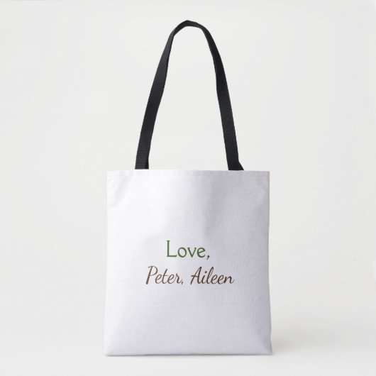 Tote Bag amour ajouter un nom simple texte modifiable minim (Devant)