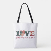 Tote Bag Amour Amérique Fête de l'Indépendance (Dos)