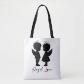 Tote Bag Amour Ange – Conception de Couple d'Anges Mignons (Devant)