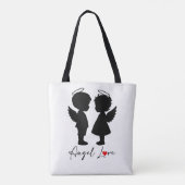 Tote Bag Amour Ange – Conception de Couple d'Anges Mignons (Dos)