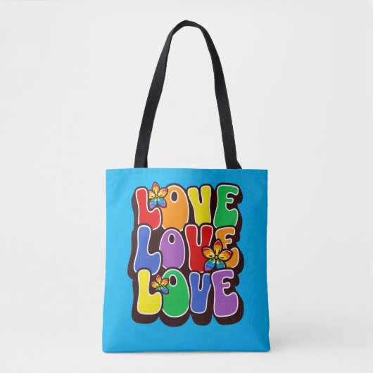 Tote Bag Amour arc-en-ciel (Devant)