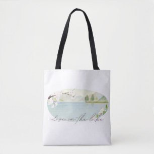 Tote Bag Amour au bord du lac Conception de mariage flora