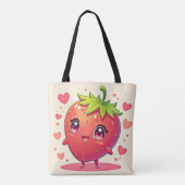 Tote Bag Amour aux fraises adorable (Dos)