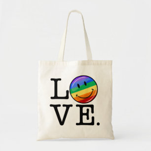 Tote Bag Amour avec un drapeau heureux LGBT gai