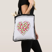 Tote Bag Amour, baies, cerise (De près)