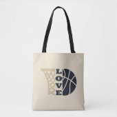 Tote Bag amour basket-ball et balle bleue (Devant)