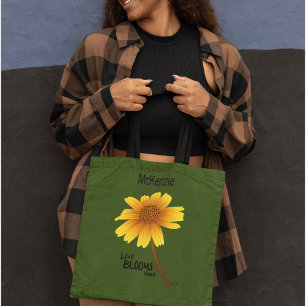 Tote Bag Amour BLOOMS Ici Fleur Jaune Personnalisée