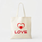 Tote Bag Amour coeur rouge (Devant)