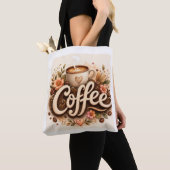 Tote Bag Amour de café floral (De près)