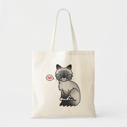 Tote Bag Amour de chat Birman / Ragdoll Tabby Blue Point (Devant)