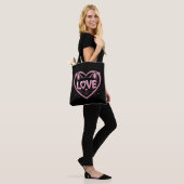 Tote Bag Amour de chat étincelant (Sur le modèle)