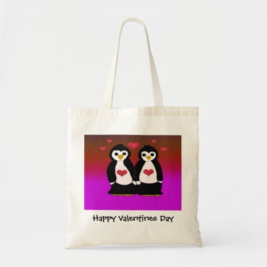 Tote Bag Amour de pingouin pour la Saint-Valentin (Devant)