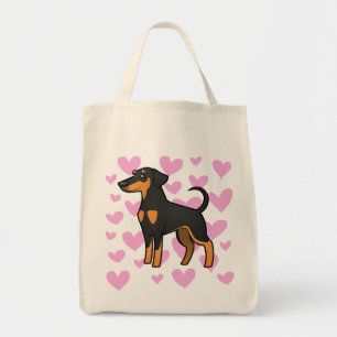 Tote Bag Amour de Pinscher de dobermann (oreilles souples)