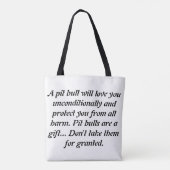 Tote Bag Amour de pitbull (Dos)