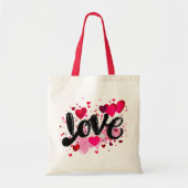 Tote Bag Amour doodle art valentin (Devant)