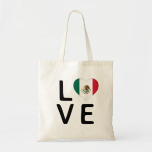 Tote Bag Amour - Drapeau du Mexique