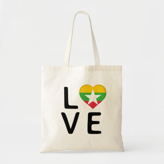 Tote Bag Amour - Drapeau du Myanmar (Devant)
