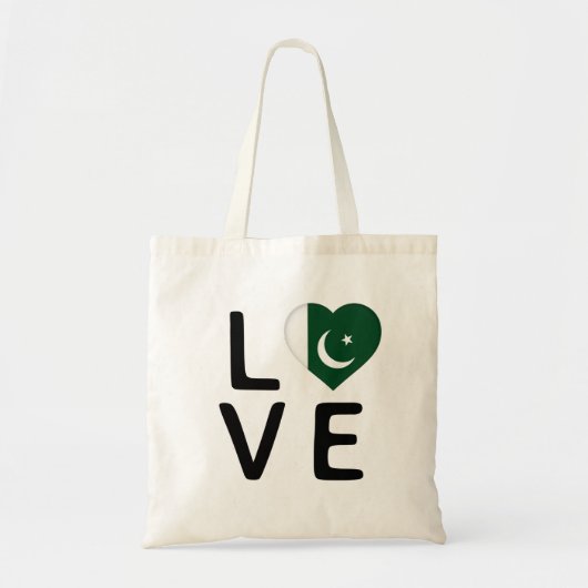 Tote Bag Amour - Drapeau du Pakistan (Devant)