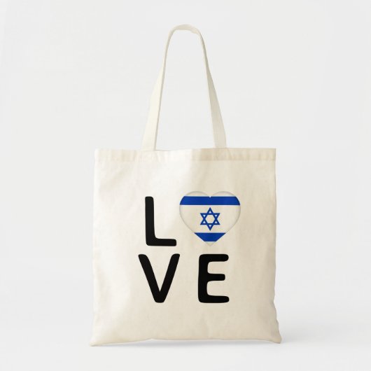 Tote Bag Amour - Drapeau Israël (Devant)