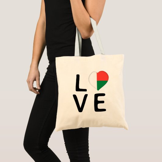 Tote Bag Amour - Drapeau Madagascar (Devant (produit))