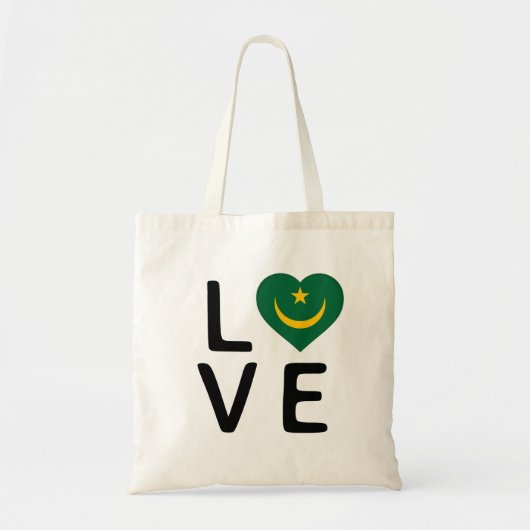 Tote Bag Amour - Drapeau Mauritanie (Devant)