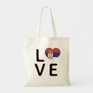 Tote Bag Amour - Drapeau Serbie