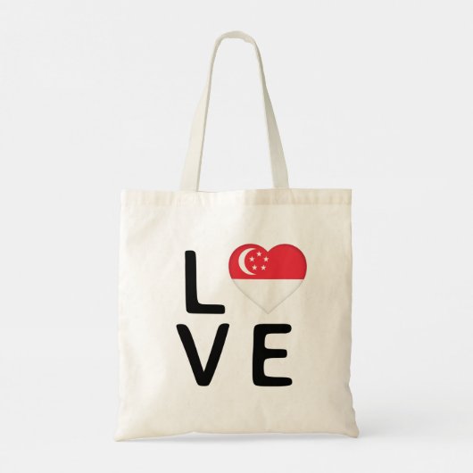 Tote Bag Amour - Drapeau Singapour (Dos)