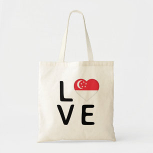 Tote Bag Amour - Drapeau Singapour