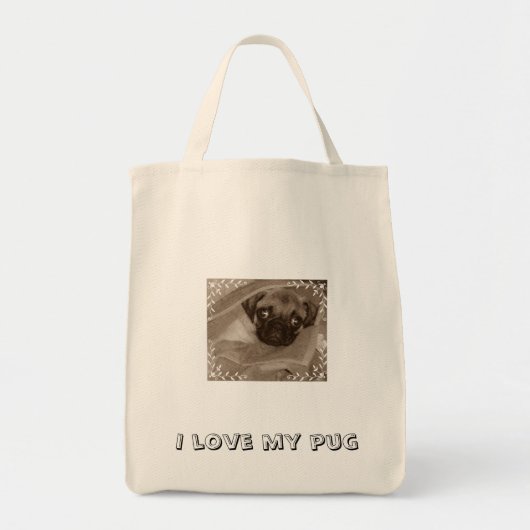 Tote Bag Amour du chiot… I de carlin mon carlin (Devant)
