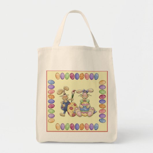 Tote Bag Amour Du Lapin Et Oeufs De Pâques (Devant)