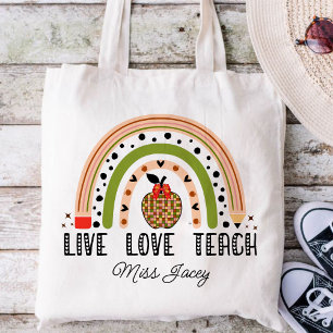 Tote Bag Amour Enseigner Inspirer Rainbow Appréciation de l