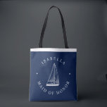 Tote Bag Amour Ensembles voile Nautique Mariage Party<br><div class="desc">Sailboat nautique thème mariage customisé marine sacs avec le nom de votre mariage et invité.</div>