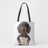 Tote Bag Amour et Dachshund (Devant)