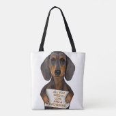 Tote Bag Amour et Dachshund (Dos)