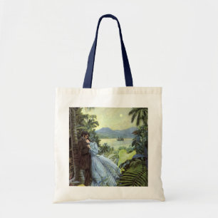 Tote Bag Amour et romance vintage, vue tropicale romantique