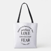 Tote Bag Amour Éternel - 1 Jean 4:18 Citation Écriture Art (Dos)