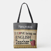 Tote Bag Amour Être un enseignant d'anglais 🍎 | Nom do-it- (Dos)